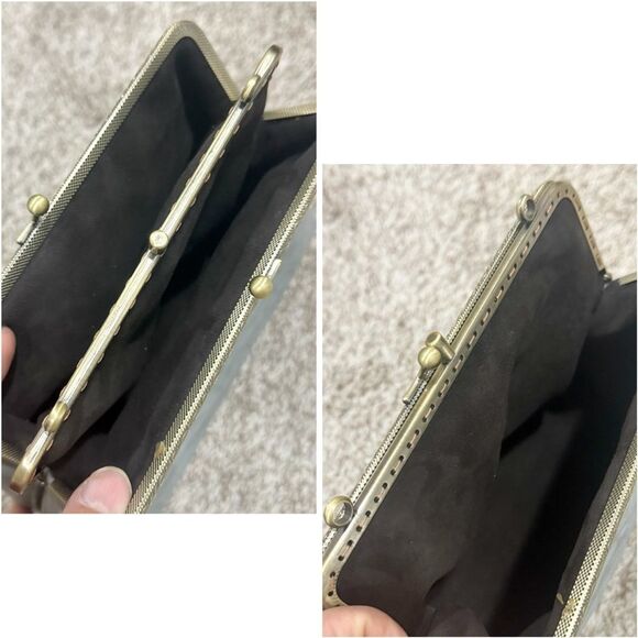 Embossed Cowhide Handsewn Retro Style Double Kiss-lock Shoulder Bag/Crossbody - Picture 15 of 16